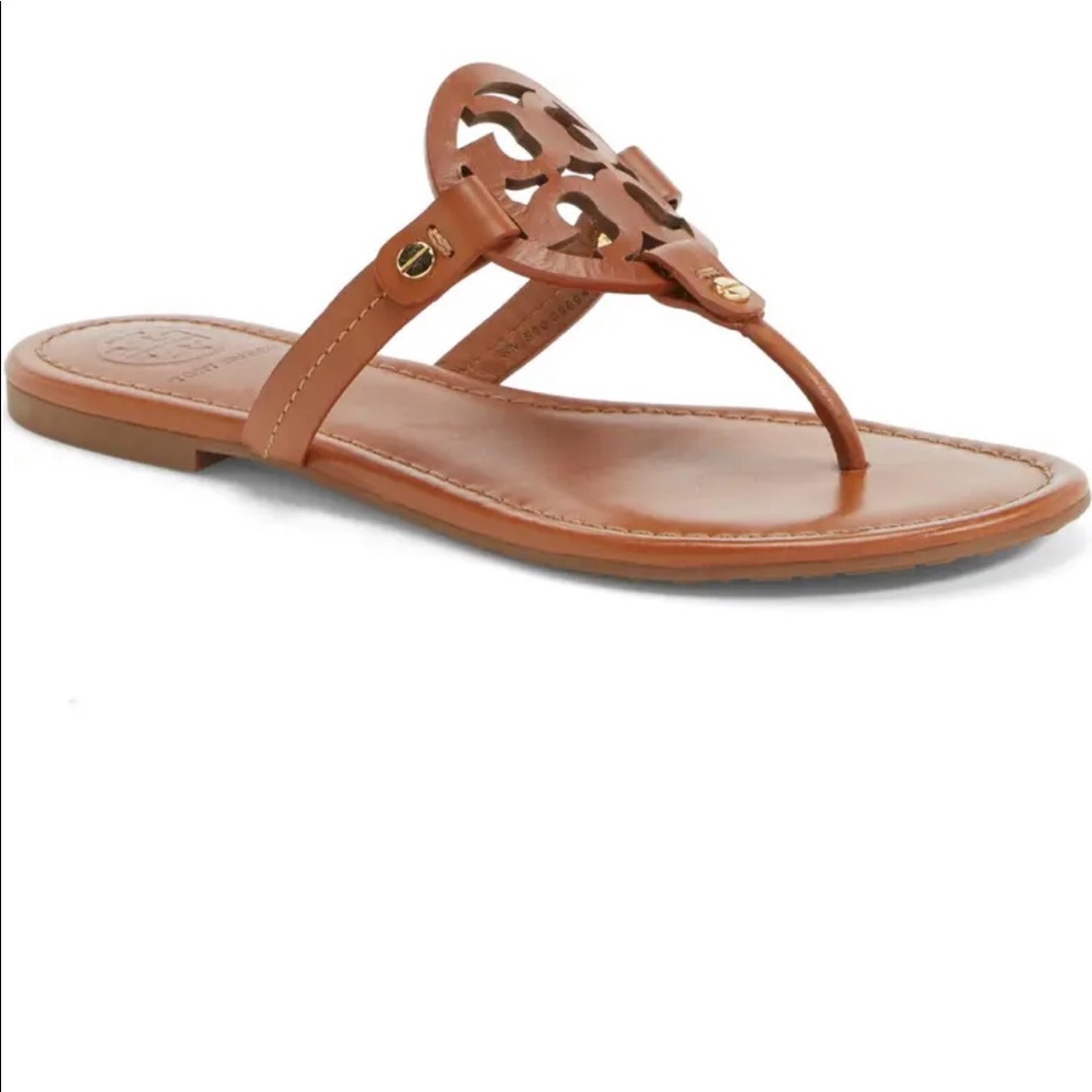 Tory Burch Tan Leather Thong Sandals